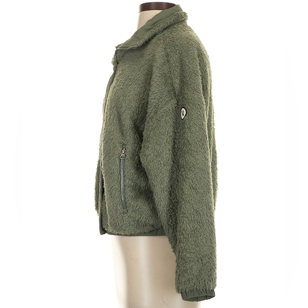 Vuori Cozy Sherpa Jacket High Pile Fleece Full Zip Dusty Pine Green Small - Picture 6 of 14
